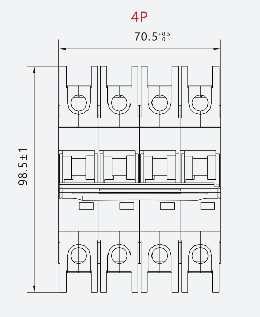 4 pole DC circuit breaker, 1200VDC