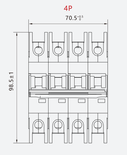 4 pole DC circuit breaker, 1200VDC
