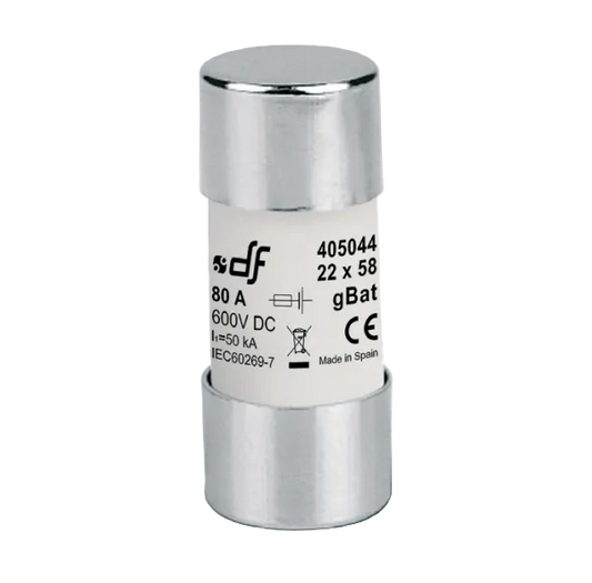 Cylindrical gBat fuse, 22x58, 600VDC