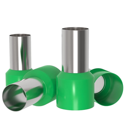 Redispose green insulated wire ferrules for 50mm² cables, galvanized copper with nylon insulation.
