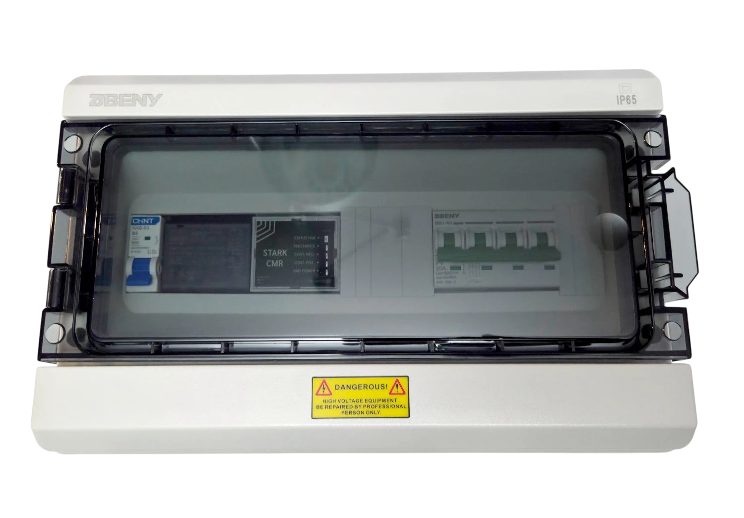 Redispose Stark Box Basic with Stark CMR and 50A MCB in a white IP65 enclosure