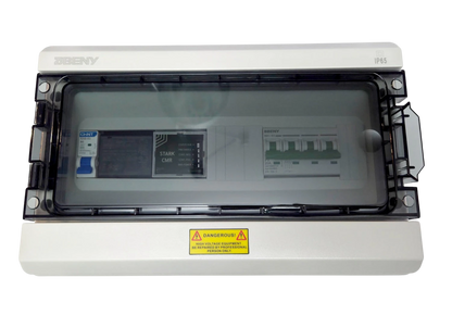 Redispose Stark Box Basic with Stark CMR and 50A MCB in a white IP65 enclosure